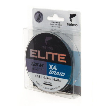Salmo Elite х4 BRAID Dark Gray 125м 0,14мм 6,2кг - фото